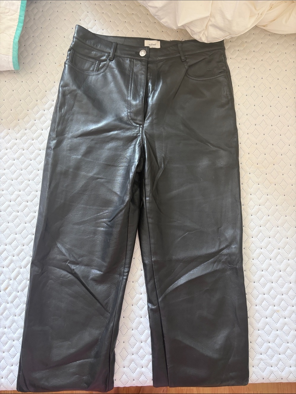 Wilfred Melina Black Faux Leather Wide-Leg Jeans